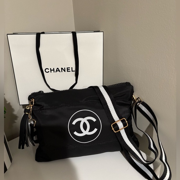 None Handbags - SALE 🔥 NWT CHANEL beauty w/adjustable strap Black nylon CC logo Bag black